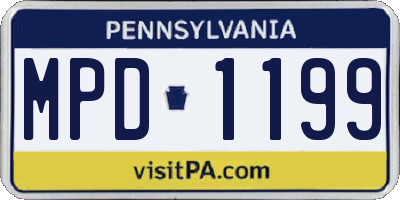 PA license plate MPD1199