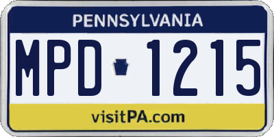 PA license plate MPD1215