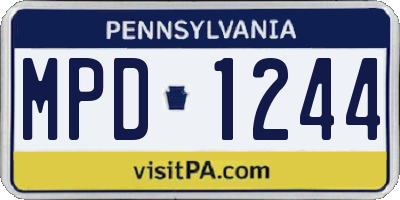 PA license plate MPD1244