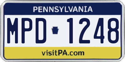 PA license plate MPD1248