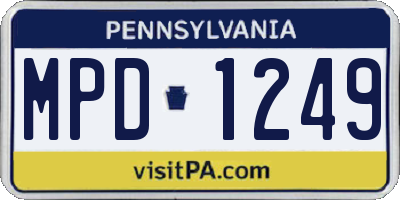 PA license plate MPD1249