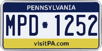 PA license plate MPD1252