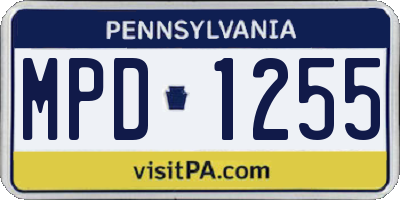 PA license plate MPD1255