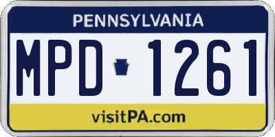 PA license plate MPD1261