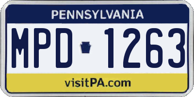 PA license plate MPD1263