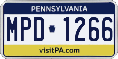PA license plate MPD1266