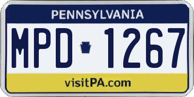 PA license plate MPD1267