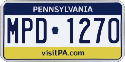 PA license plate MPD1270