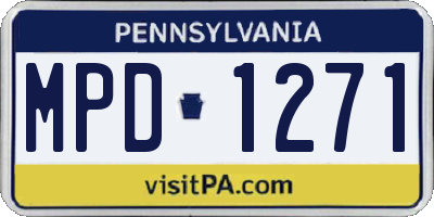 PA license plate MPD1271