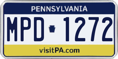PA license plate MPD1272