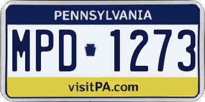 PA license plate MPD1273