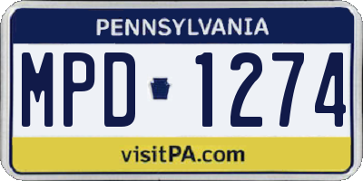 PA license plate MPD1274