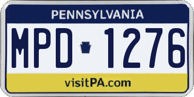 PA license plate MPD1276
