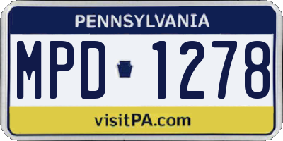 PA license plate MPD1278