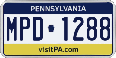 PA license plate MPD1288