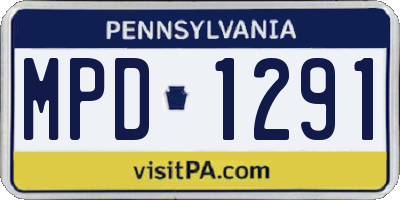 PA license plate MPD1291