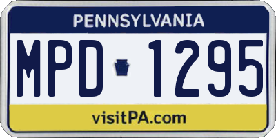 PA license plate MPD1295