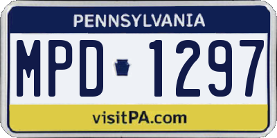 PA license plate MPD1297