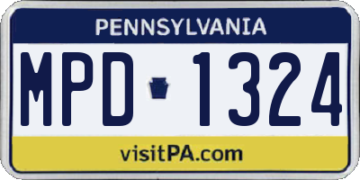 PA license plate MPD1324
