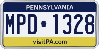 PA license plate MPD1328