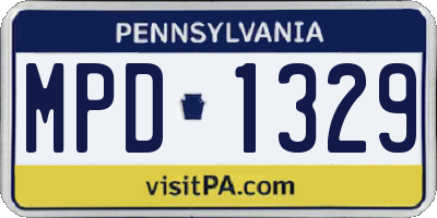 PA license plate MPD1329