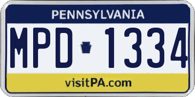 PA license plate MPD1334