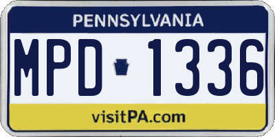 PA license plate MPD1336