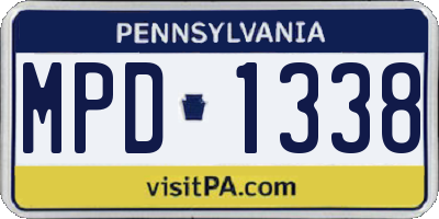PA license plate MPD1338