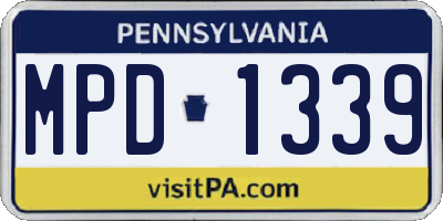PA license plate MPD1339