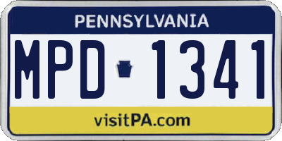 PA license plate MPD1341
