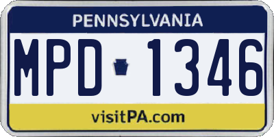 PA license plate MPD1346