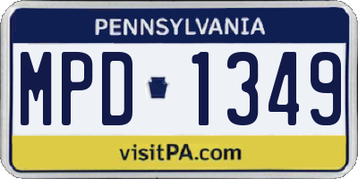 PA license plate MPD1349