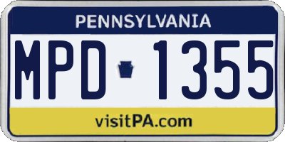 PA license plate MPD1355