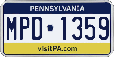 PA license plate MPD1359