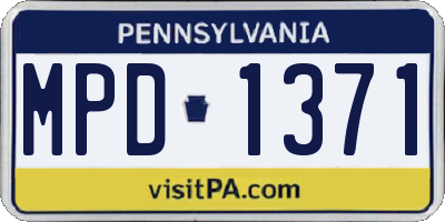 PA license plate MPD1371