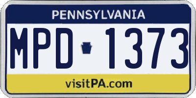 PA license plate MPD1373