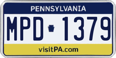 PA license plate MPD1379