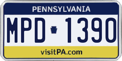 PA license plate MPD1390