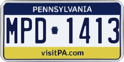 PA license plate MPD1413