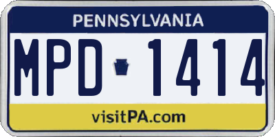 PA license plate MPD1414