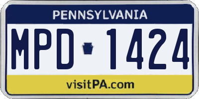 PA license plate MPD1424