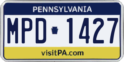 PA license plate MPD1427