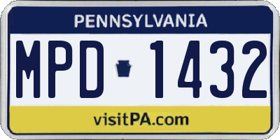 PA license plate MPD1432