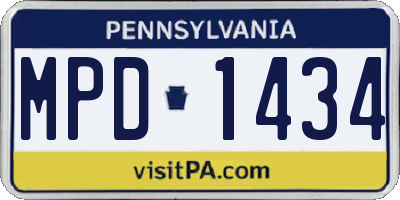 PA license plate MPD1434