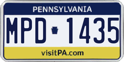 PA license plate MPD1435