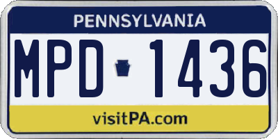 PA license plate MPD1436