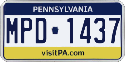 PA license plate MPD1437