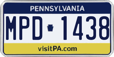 PA license plate MPD1438