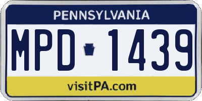 PA license plate MPD1439