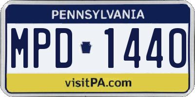 PA license plate MPD1440